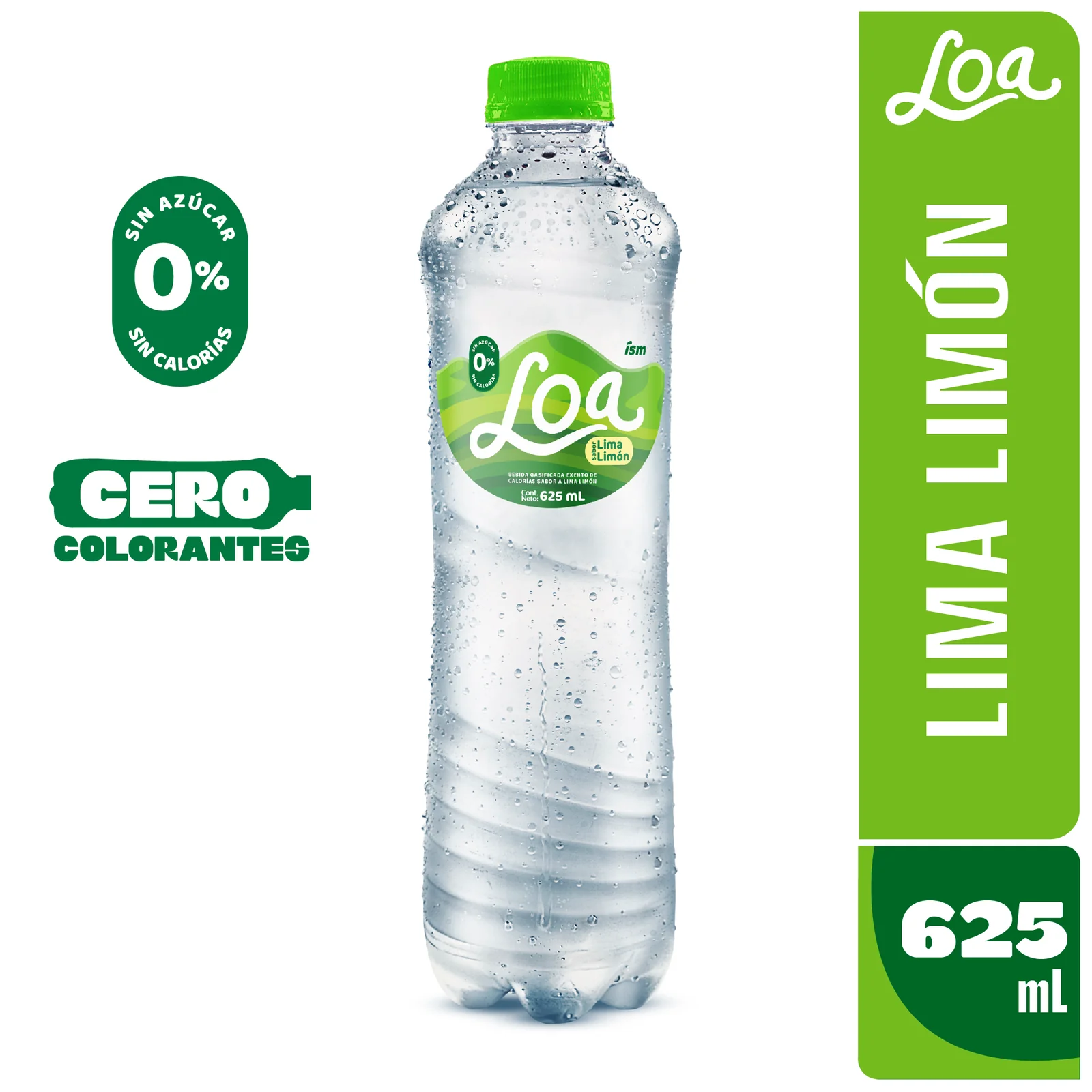 Agua Saborizada Limón Con Gas LOA Botella 625 ml