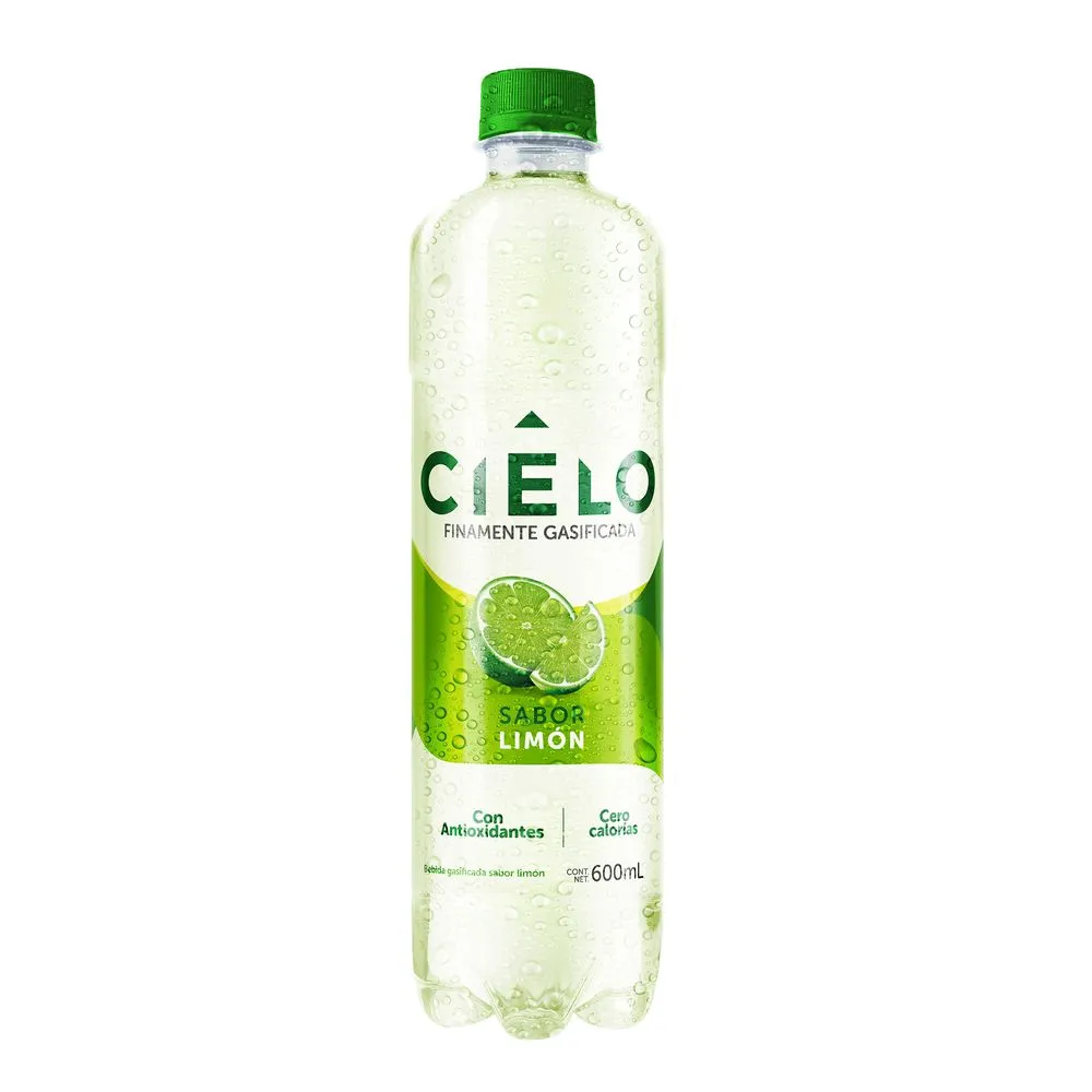 Agua con Gas CIELO Sabor a Limón Botella 600ml