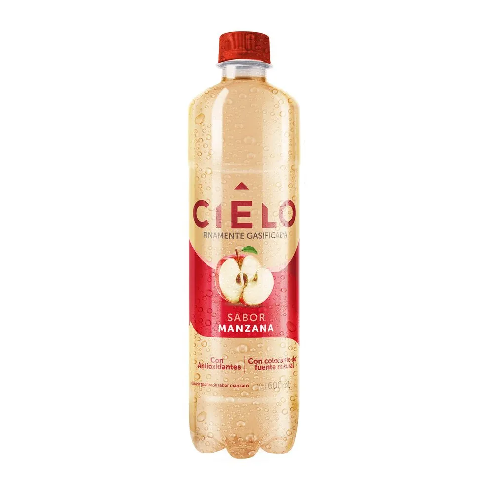 Agua con Gas CIELO Sabor a Manzana Botella 600ml